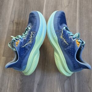 Hoka Blue and Mint Running Shoes